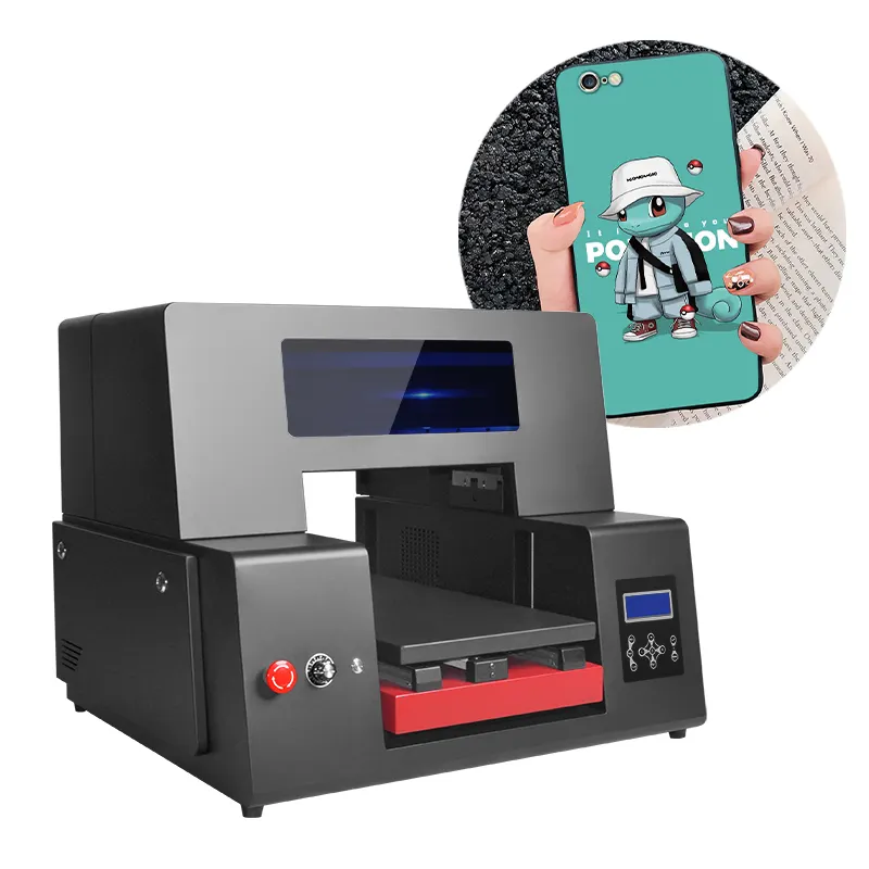 A3 A4 UV printer Electric/manual flatbed printer cell phone case plastic card transparent business card printing machine