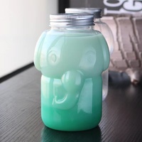 Logo personnalisable 500ml PET en plastique éléphant bouteille vide boisson jus conteneur avec bouchon à vis sérigraphie pour emballage
