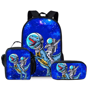 Dinosauro fresco tre pezzi <span class=keywords><strong>zaini</strong></span> per ragazzo/ragazze migliori regali 3D Cartoon zainetto per bambini alla moda impermeabile - Product Image 4