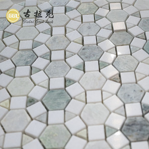 Mosaico de Mármol Natural Colorido, Diseño Mixto <span class=keywords><strong>Hexagonal</strong></span>, Cuadrado y Triangular, para Decoración de Paredes y Pisos de Cocina y Baño - Product Image 5