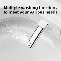 WC intelligent automatique monobloc en céramique moderne, facile à nettoyer, avec siège chauffant électrique, fermeture douce, siphon en S, garantie 3 ans, idéal pour hôtels