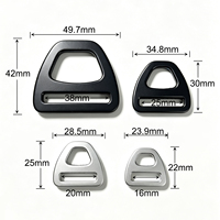 Boucle triangulaire en aluminium aéronautique robuste, anodisée, antidérapante, avec glissière à trois voies pour l'ajustement des sangles de sac à dos