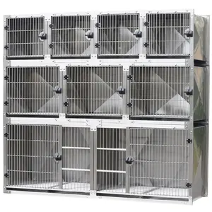 Cage pour chien en option Aeolus Pet Cage pour chien modulaire professionnelle en acier inoxydable