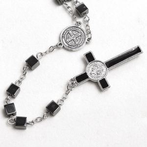 Rosario Católico con Cruz Colgante, para Contar las Oraciones, de Hematita Negra, Cuentas de 8mm, Regalo de Joyería - Product Image 4