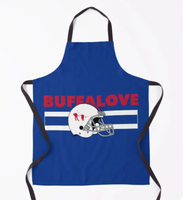 Nouveauté Tablier à rayures zébrées Cadeau pour les fans de football américain Tablier rouge et bleu Philadelphia Buffalo Pride Merchan Motif personnalisé