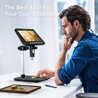 Layar LCD Berkualitas Tinggi 7 Inci 1920*1080P Mikroskop Digital Kompatibel PC 5MP 50-1200X Monokuler Digital Elektronik