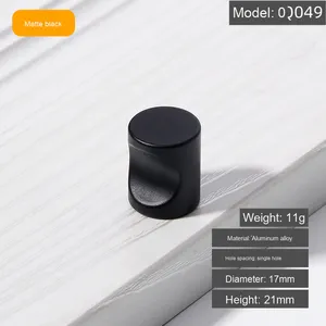 Puxador de Porta Nórdico de Luxo Leve com Furo Único, Clássico Moderno Americano em Liga de Alumínio Dourado e Preto para Armários de Sala de Estar e Closets - Product Image 6