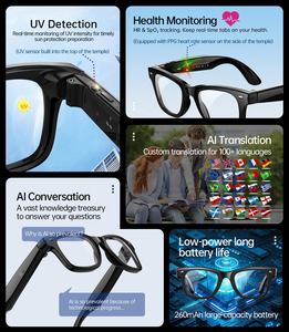 Lunettes intelligentes W300 AI OEM/ODM personnalisables, design luxueux, surveillance de la santé multifonctionnelle, <span class=keywords><strong>traduction</strong></span> en temps réel - Product Image 4