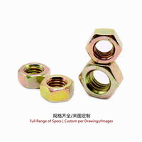 DIN934 Mur Hexagonal Berlapis Seng Kuning Baja Karbon Mur Hexagonal Metrik M6 M8 M10 M12 M14 M16 M20 Warna Seng Tahan Korosi