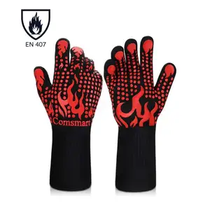 Customized Heat Resistant BBQ Grill Gloves Certificated For Barbecue Grilling