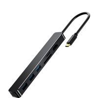 Hub Type C 7 en 1 VGA HDTV 4K USB3.0 *3 TF/SD Multi Dock Station pour MacBook Pro 2022 M1 Ordinateur portable Tablette PC iPhone