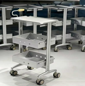 Modern Stainless Steel Salon Storage Cart with Double-Sided <b>Tool</b> Cabinet 4-Wheel High-End Hair Bar Cart for Hotel Beauty Salons - Product Image 4