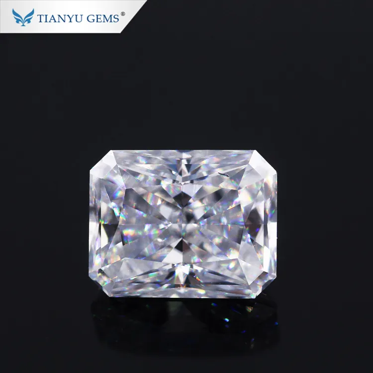 Tianyu gems super white moissanite diamond 8x10mm ice radiant cut synthesis moissanite loose stone