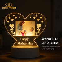 Plaque Photo Lumineuse LED Cœur Personnalisée en Gros, Alimentée par USB, Décoration de Bureau pour Anniversaire, Mariage, Anniversaire de Mariage