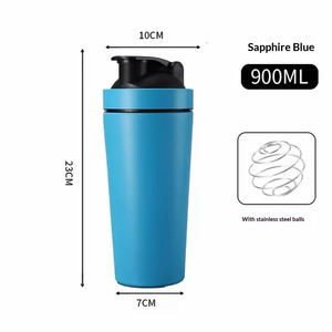 Bouteille <span class=keywords><strong>shaker</strong></span> sport isotherme en acier inoxydable, anti-fuite, avec couvercle à clapet, pour le camping en plein air, la conduite, les trajets domicile-travail - Product Image 5