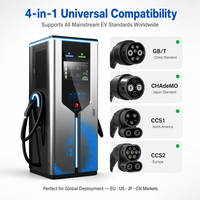 Station de recharge rapide DC pour véhicules électriques personnalisable avec double connecteur CCS2, 60kW, 120kW, 180kW, 240kW, IP54, OCPP, écran LCD, pour flotte et autoroute