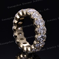 Bague de fiançailles éternelle en diamant de laboratoire de taille ovale HPHT en argent S925 or 10K 14K 18K personnalisée IGI pour femmes