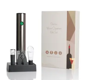 New Product Ideas 2020 Innovative Rechargeable Wine Electric Opener Gift Set with Charging Base