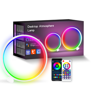 Lámpara LED Inteligente <span class=keywords><strong>de</strong></span> Ambiente RGB para <span class=keywords><strong>Escritorio</strong></span>, Control por Aplicación, Adecuada para Sala <span class=keywords><strong>de</strong></span> Juegos, Dormitorio, Decoración <span class=keywords><strong>de</strong></span> Mesita <span class=keywords><strong>de</strong></span> Noche - Product Image 5