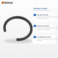 70Mn Spring Steel Wire Circlip E Clip DIN 7993 Shaft External Retaining Rings Snap Rings C Type 4mm-140mm Metric Fasteners
