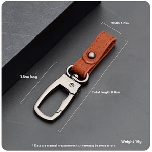 Luxury Men's High-End PU Leather Car <b>Keychain</b> Waist Hanging Pendant Suede <b>Keychain</b> Fashionable Couple Accessory Leather <b>Keychain</b> - Product Image 4