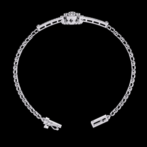Pulsera de Diamantes Cultivados en Laboratorio con Diseño Floral para Mujer, Certificada por IGI, Plata de Ley 925, Oro Blanco de 10K y 14K, Eslabones Ovalados, Joyería Fina - Product Image 3