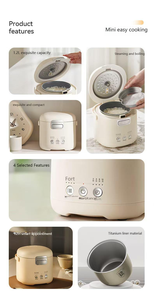 หม้อหุงข้าวไฟฟ้า200W แบบไม่ติดหม้อภายในทำจากอลูมิเนียม1-2คนหม้อหุงข้าวพร้อมหม้อนึ่ง1.2L ออกแบบได้ตามต้องการ - Product Image 5