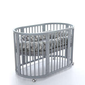 Convertible 3-in-1 Natural Wood Musical Baby Cot Bed <strong>Round</strong> &amp; Oval Kids' <strong>Cribs</strong> for Babies and Kids Baby Supplies - Product Image 6