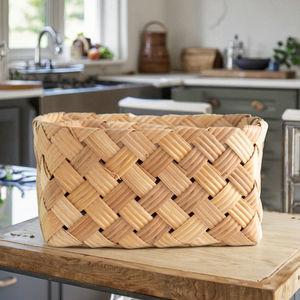 Cesto Portaoggetti Quadrato in Vimini Intrecciato di Alta Qualità Personalizzato Cesto Portaoggetti Portatile in Vimini - Product Image 6