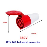 Prise et connecteur étanches IP44 pour usage industriel, 3 broches, 4 broches, 5 broches, 16A/32A, 250V, norme britannique, montage mural