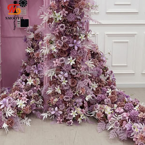 Rose artificielle en soie lisse, couleur violet foncé, texture texturée, design asymétrique, fleur pour centre de table, mariage - Product Image 2