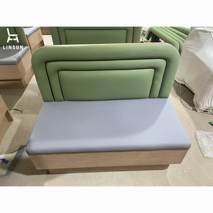 Asiento <span class=keywords><strong>de</strong></span> Cuero Moderno Verde <span class=keywords><strong>de</strong></span> Lujo Ligero para Restaurante, Tamaño y Color Personalizados, Juego <span class=keywords><strong>de</strong></span> <span class=keywords><strong>Madera</strong></span> Maciza para Hotel BQ114 - Product Image 1