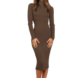 Abito Midi Aderente a Maniche Lunghe, <span class=keywords><strong>Abbigliamento</strong></span> <span class=keywords><strong>Formale</strong></span> da <span class=keywords><strong>Donna</strong></span>, Elegante Vestito con Scollo a V di Alta Qualità, Abiti Casual da Ufficio per Signore - Product Image 2