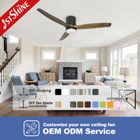 Ventilador de Techo Inteligente 1stshine de 52 Pulgadas, Montaje Empotrado, Control por Aplicación Wifi, Compatible con Control por Voz, Motor DC Inteligente, con Luz LED
