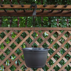 New Design 10 Inch Plastic Hanging Planters Drainage Holes Balcony Garden Decor Flower Pot Colgantes Macetas Hanging Baskets