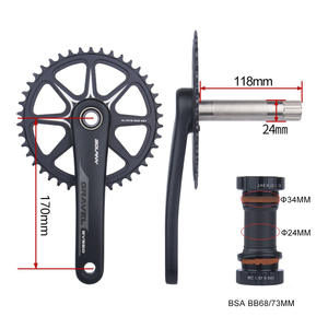 Pédalier Bolany Gravel 42T 170mm en alliage d'aluminium creux, fixation directe BSA BB68/73MM pour vélos tout-terrain - Product Image 1