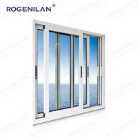 Rogenilan Winddichte Aluminium-Schiebefenster und -Türen mit Low-E-Glas und Gitter, Kleine Schiebefenster für Keller