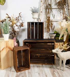 स्टॉक लकड़ी उपहार बीयर शराब फल टोकरा लकड़ी आयोजक टोकरी पैकेजिंग सजावटी बक्से - Product Image 6