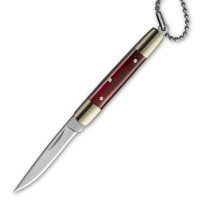 Mini couteau de poche avec manche en bois, embout en laiton, couteau pliant porte-clés en acier inoxydable, petit couteau EDC, cadeau, logo personnalisé OEM