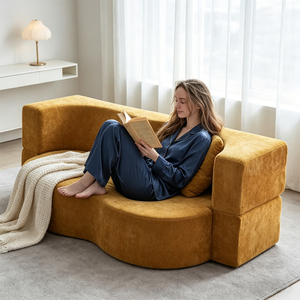 Canapés pliants minimalistes 2 places <span class=keywords><strong>en</strong></span> tissu, emballage compressé petit volume, pour petits espaces, salons, appartements - Product Image 2