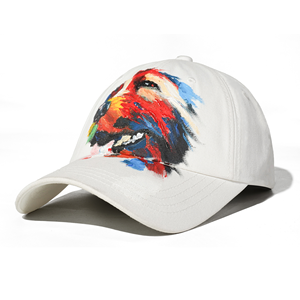Casquette de baseball unisexe en coton, motif animal peint à la main en 3D, logo personnalisé, vente en gros, faible MOQ, Gorras Streetwear Hip Hop, casquette amincissante pour le visage - Product Image 1