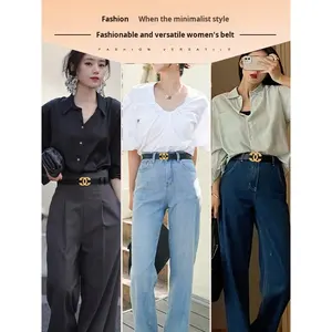महिलाओं के लिए 2025 नई शैली ग्रीष्मकालीन नकली चमड़े के बहुमुखी प्रतिवर्ती मिश्र धातु बकल बेल्ट महिलाओं के लिए - Product Image 5
