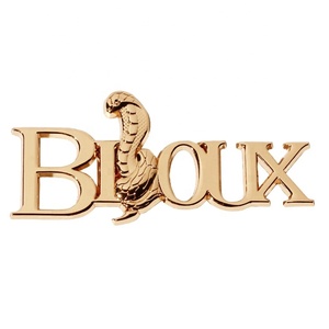 Logo in oro progettato su misura fatto a mano <span class=keywords><strong>Hardware</strong></span> decorativo marchio in rilievo targhetta nome con punta lettera-etichetta borse - Product Image 1
