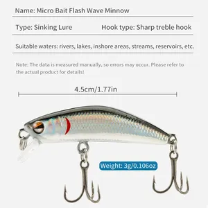 Leurres de pêche TGD Best Minnow, leurres artificiels en plastique dur, crankbait, <span class=keywords><strong>jerkbait</strong></span>, 45 mm, 3 g, appâts pour la pêche au black-bass, à la truite et au <span class=keywords><strong>brochet</strong></span> - Product Image 2