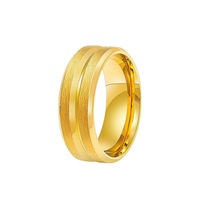 Großhandel Mode 8mm Breiter Gebürsteter Edelstahlring für Herren mit Mittelrille Verlobungs- und Ehering
