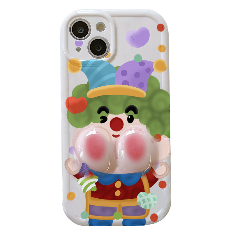 Cartoon Style Printing Phone Case - 3D Clown Pinch Ass Design