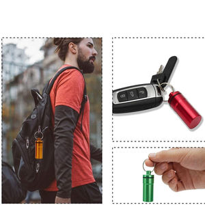 Nhôm Keychain Pill chủ Y container với vòng chìa khóa làm cho nó một du lịch Pill Box trường hợp - Product Image 3