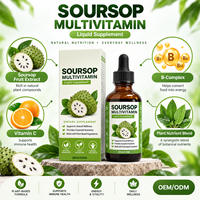 Extrait de fruit de corossol en gouttes, complément alimentaire à base de plantes, soutient la santé immunitaire et digestive, bienfaits énergétiques et antioxydants, 60 ml