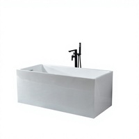 Baignoire autoportante rectangulaire en acrylique, moderne, profonde, pour bain à la turque, vente en gros usine pour salles de bain domestiques et hôtelières, OEM ODM