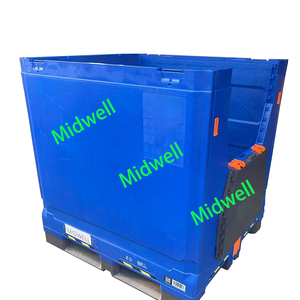 1000L 1200L đóng mở chất lỏng đóng gói trung gian số lượng lớn hộp bin có thể gập lại IBC Pallet container với túi lót nhựa - Product Image 6